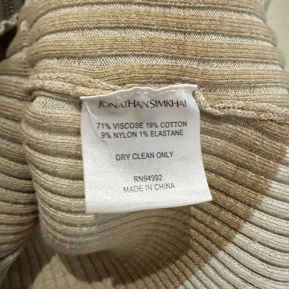 Jonathan Simkhai Allyson Striped Ribbed Polo Zip-Up Sweater - Picture 4 of 5